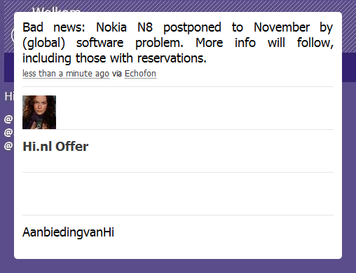 Earlier reports mention a November launch - Nokia N8 delayed until October
