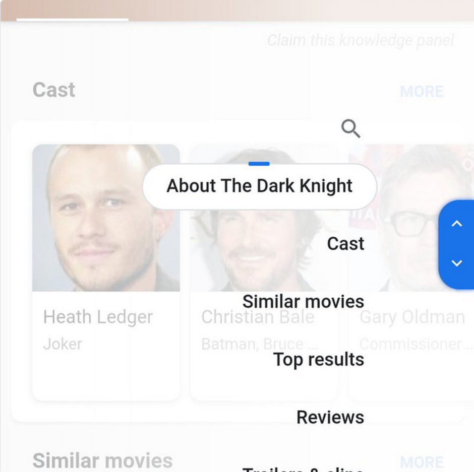 Google is testing a scrolling sub-topics overlay for mobile search results - Google tests overlay for mobile search that shows relevant sub-topics