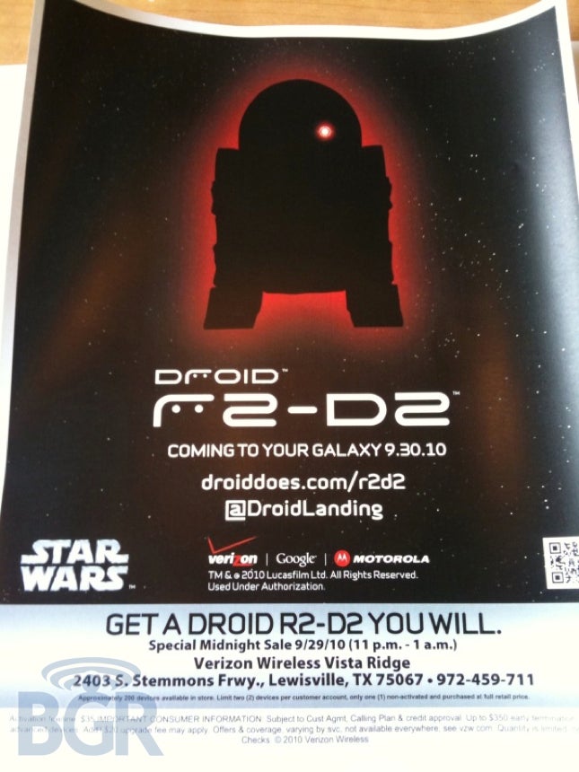 DROID 2 R2-D2 Special Edition gets the force of 1.2GHz behind it?