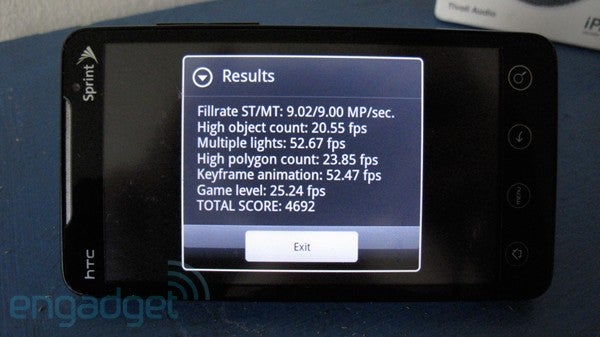 Image courtesy of Engadget - Software upgrade fixes EVO 4G's frame rate cap problem and other minor bugs