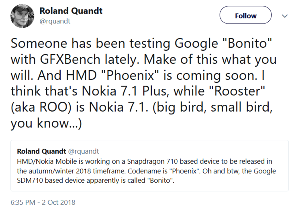 Is Google testing a mini Pixel? - Could there be a mini Pixel for real?; Google "Bonito" with SD-710 is being tested on GFX