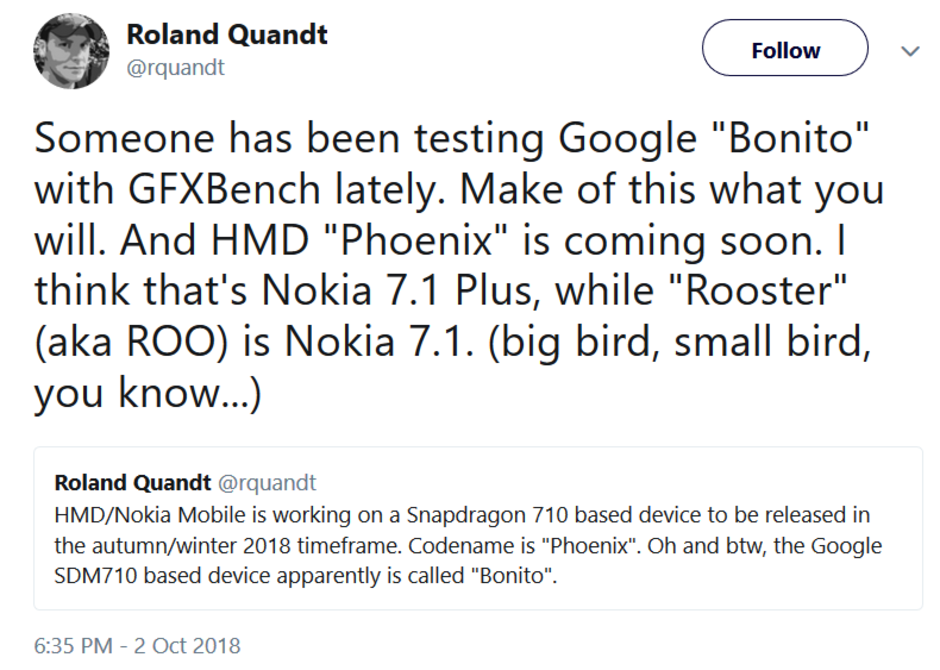 Is Google testing a mini Pixel? - Could there be a mini Pixel for real?; Google &quot;Bonito&quot; with SD-710 is being tested on GFX