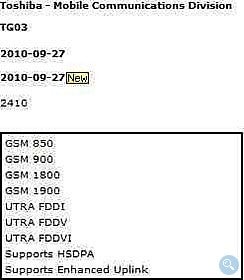 Toshiba is in the Windows Phone 7 game with the TG03?