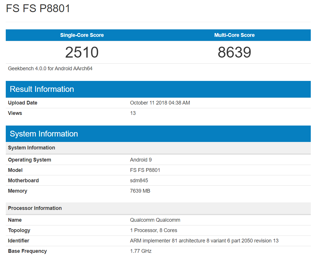 OnePlus 6T gets benchmarked with Snapdragon 845 &amp; 8GB of RAM