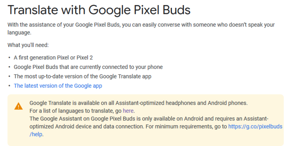 Google support page reveals end of Pixel Buds' exclusivity on real-time language translation - Real-time language translation no longer exclusive to Google Pixel Buds