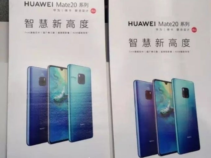 Leaked Huawei Mate 20 family posters reiterate 40W fast charging