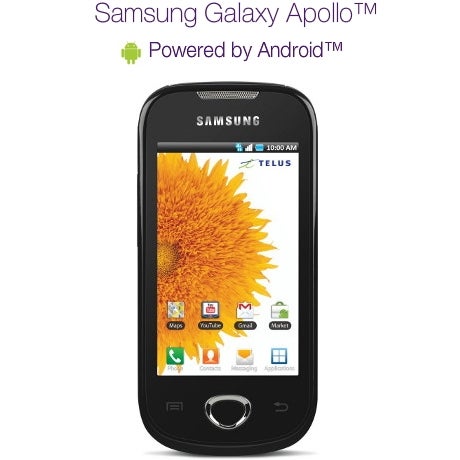 Mid-range Samsung Galaxy Apollo is now a go with TELUS