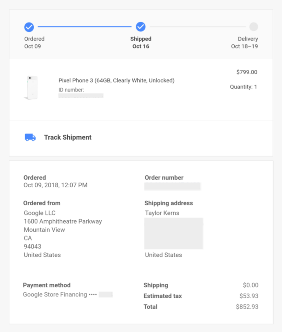 Google Pixel 3 pre-orders start shipping ahead of this week's release