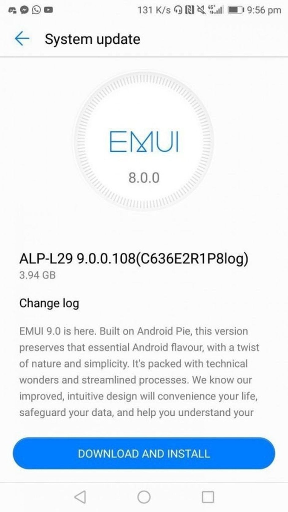 Huawei Mate 10 starts receiving Android 9 Pie update, huge download size
