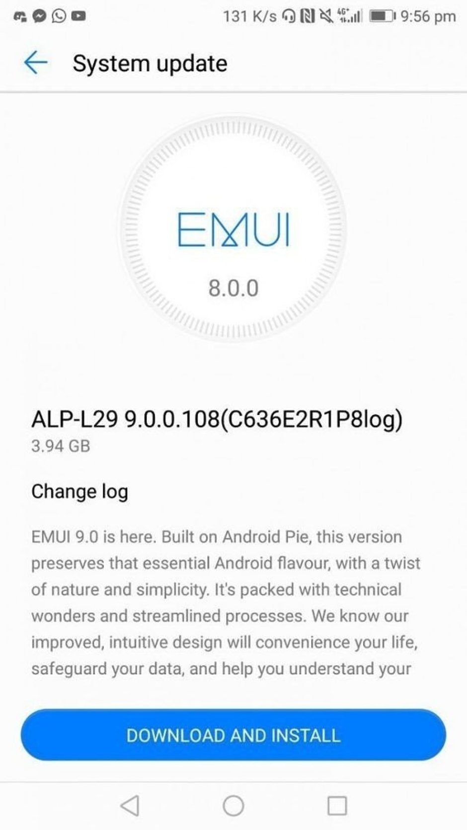 huawei mate 10 pro android pie update