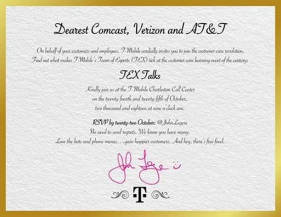 T-Mobile invites its rivals to the TEX Talks event - Team of Experts helps T-Mobile's customer satisfaction rating hit all time high