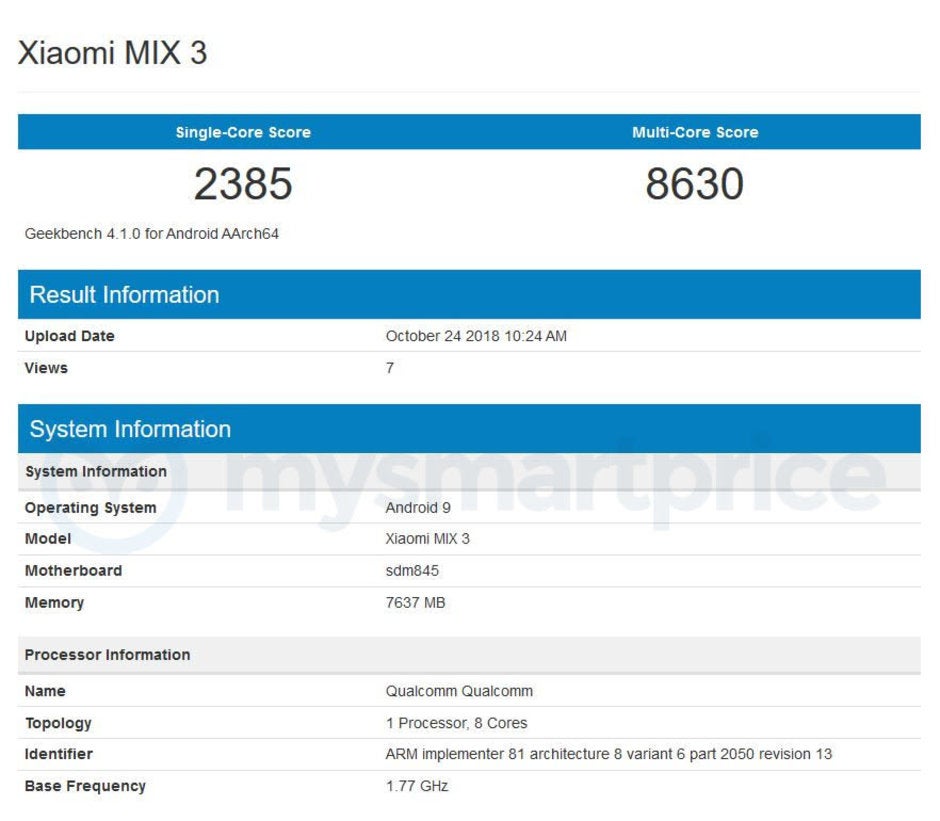 Mi Mix 3 benchmark nips the Snapdragon 855 rumor, but green and &#039;Forbidden City&#039; versions are in store