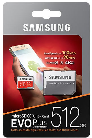 Samsung&#039;s 512GB microSD card packaging - Samsung prices the 500GB microSD card that makes Note 9 a terabyte phone