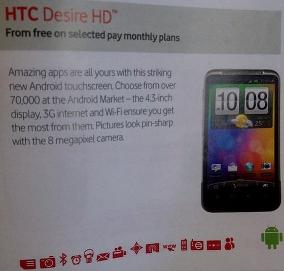 Vodafone UK joins the bunch in offering the HTC Desire HD very soon