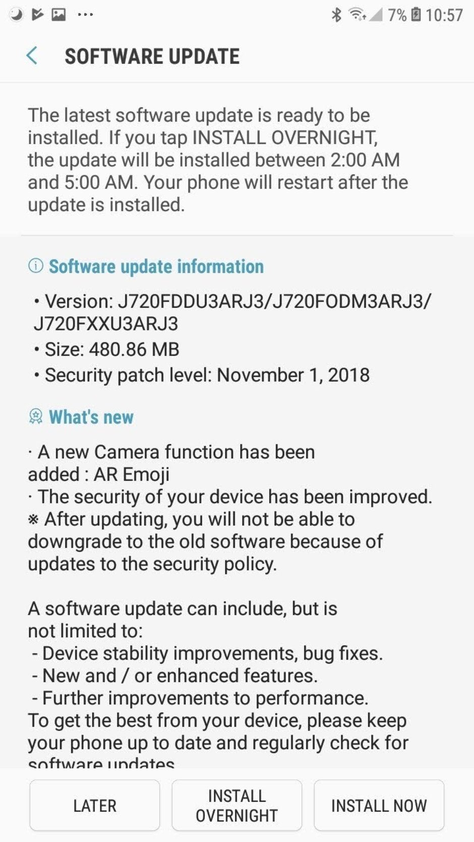 Samsung Galaxy J7 Duo update brings AR Emoji support, November security patch