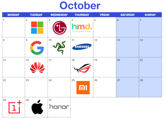 What major releases are coming in October 2018