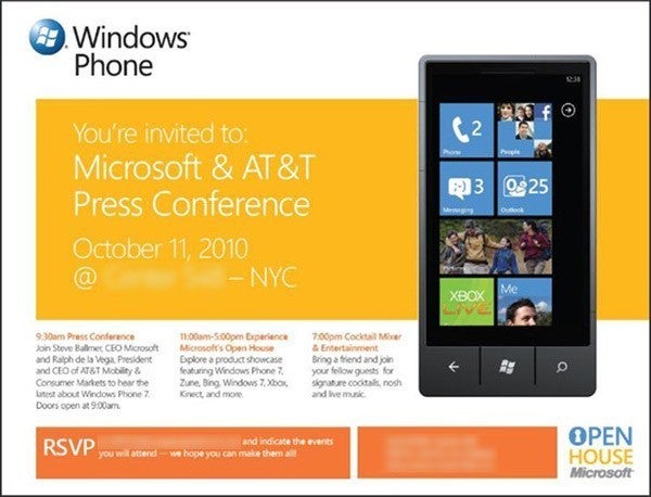 The CEOs of Microsoft and AT&T will be jointly presenting Windows Phone 7 to the world
