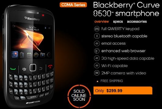 BlackBerry Curve 8530 is now available with Boost Mobile