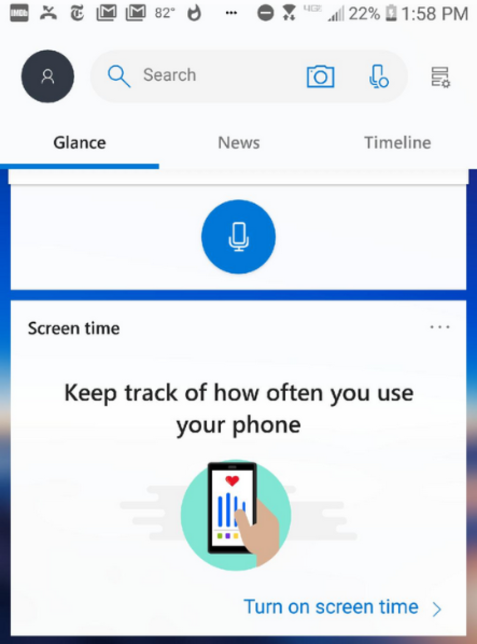 Version 5.1 of Microsoft Launcher, now in beta, allows users to track their smartphone usage - Microsoft Launcher adds tool to track your smartphone usage, Cortana integration and more