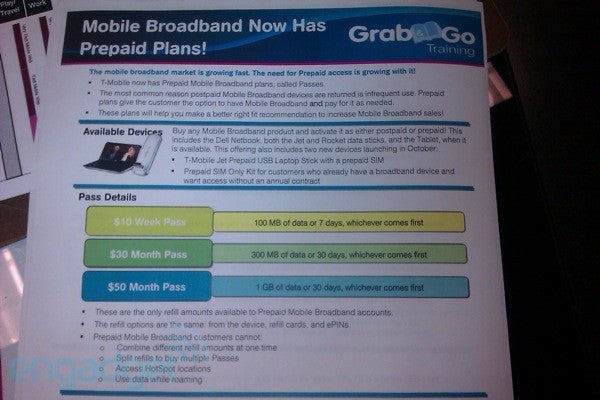 T-Mobile prepaid broadband plans leak