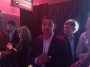 CEO Sanjay Jha at last night's press event - Sanjay Jha confirms Tegra 2 Motorola handset?