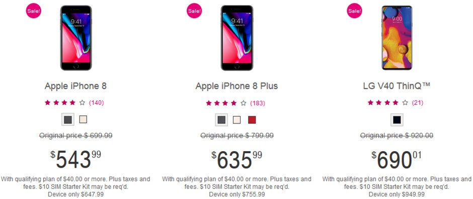 Deal: Select T-Mobile prepaid phones (including iPhone 8 and LG V40) are now on sale