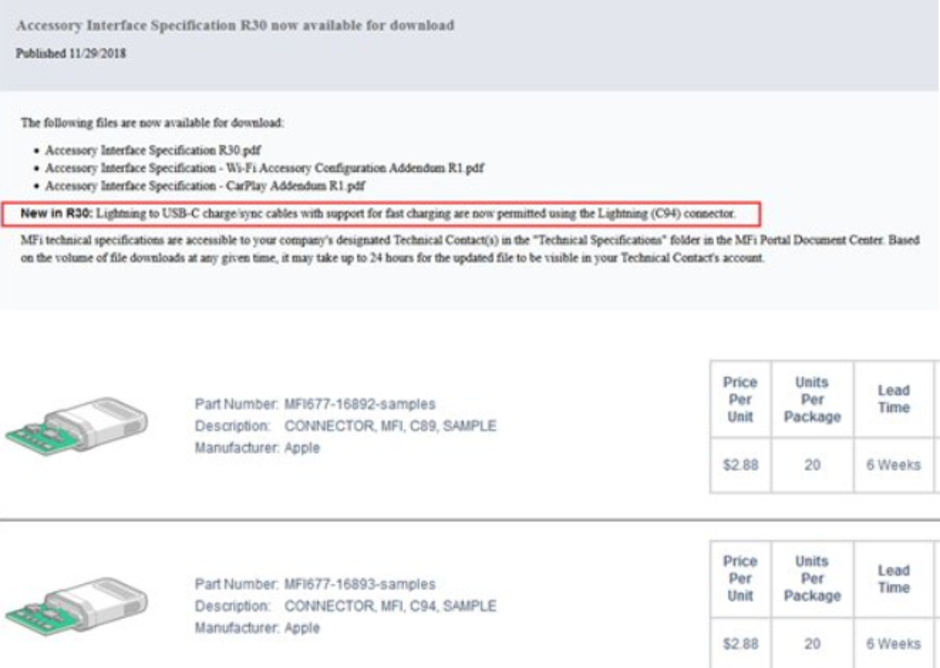 Apple is now allowing third party manufacturers to produce USB-C to Lightning cables under the MFi licensing program - Apple certified USB-C to Lighting cables from third party manufacturers could arrive in February