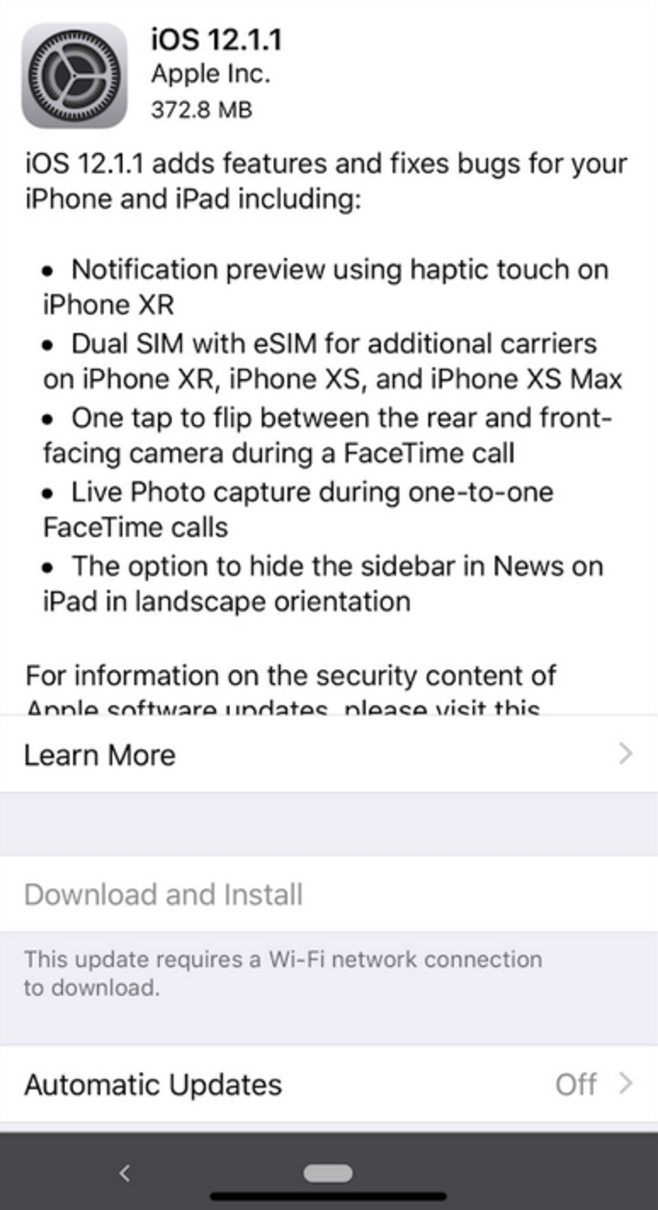 Apple releases iOS 12.1.1 - Apple releases iOS 12.1.1, allowing users to flip the FaceTime camera with a single tap