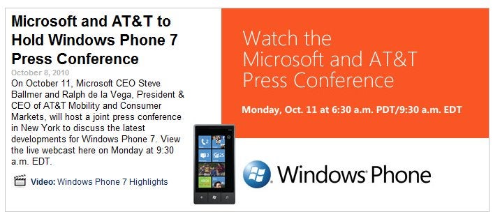 Windows Phone 7 launch event will be webcasted online so you'll have the best seat