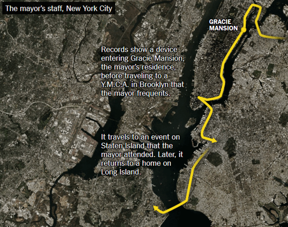 Device is tracked from Gracie Mansion, home of the New York City Mayor, to a YMCA in Brookly where the current Mayor is known to visit - Some apps sell your location data by hiding developers' true intentions