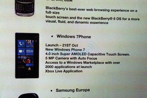 Windows Phone 7 is coming to Europe as soon as October 21st with 2,000 apps ready?