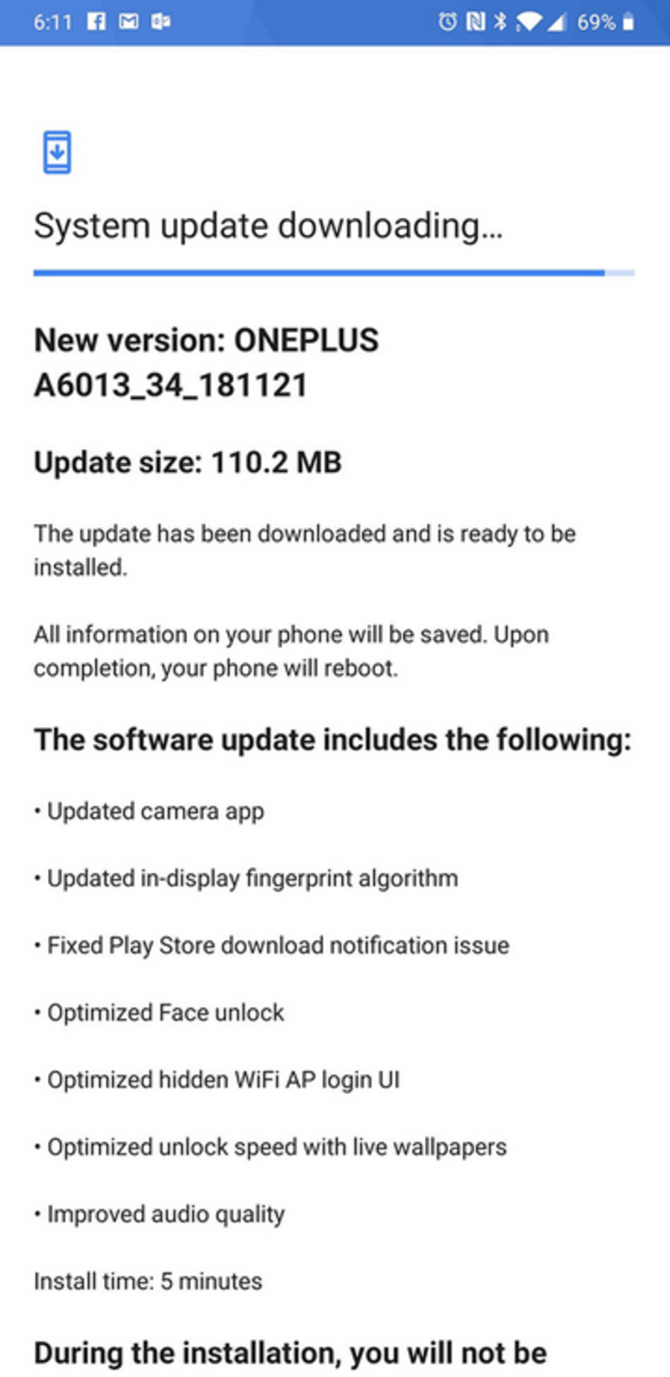 T-Mobile is disseminating an update to the OnePlus 6T - T-Mobile update for OnePlus 6T includes changes to the camera app, improved audio quality and more