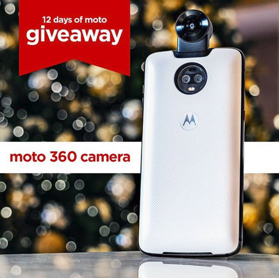 Motorola is giving away a Moto 360 Camera Moto Mod as today's prize in the 12 days of Moto giveaway - Today's 12 days of Moto giveaway prize is a 360 degree camera Moto Mod