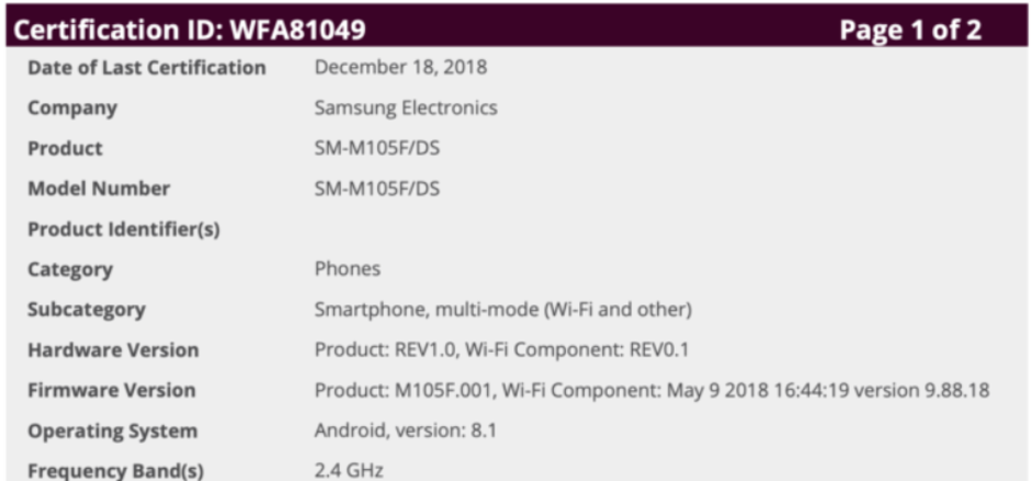 Samsung Galaxy M10 certification suggests release is imminent