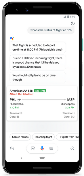 Google Assistant can predict whether your flight is going to be delayed - Google Assistant will now tell you if it thinks your flight will be delayed