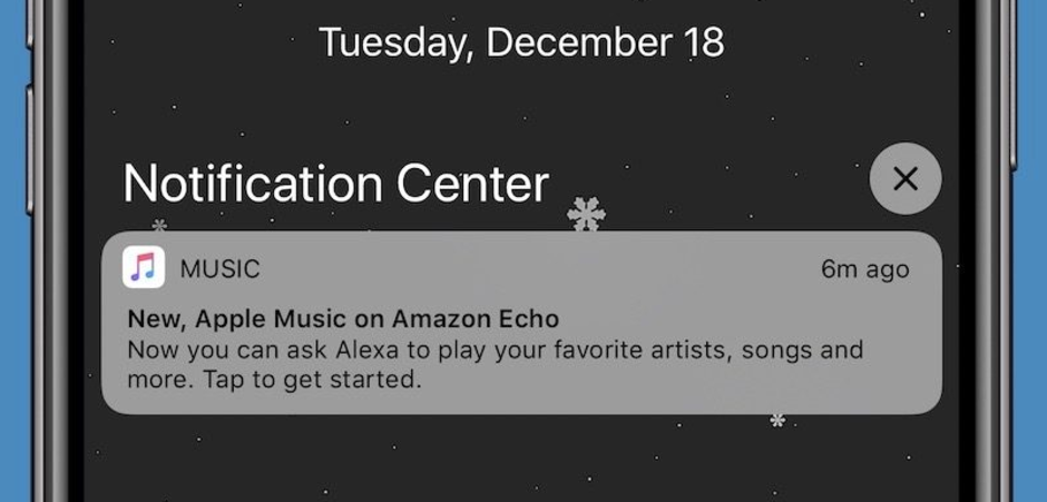 Apple spams people with notifications again, this time promoting Echo’s support for Apple Music