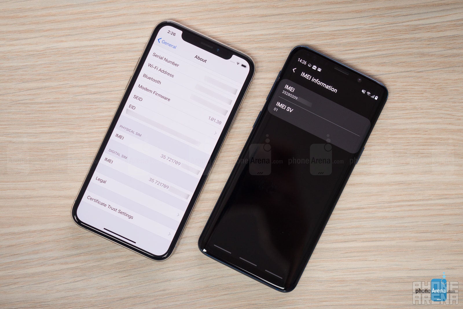 (Image credit - PhoneArena) Checking the IMEI number in the Settings app - How to Find a Phone's IMEI Number: A Step-by-Step Guide