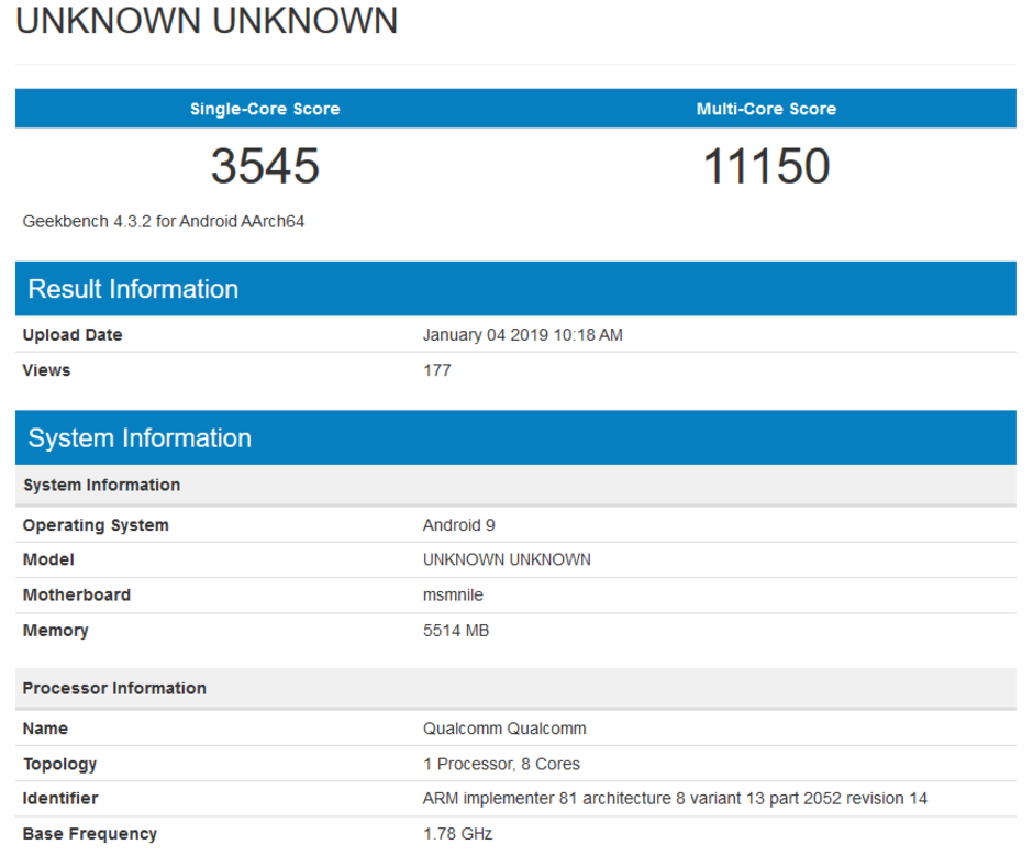 The Snapdragon 855 Mobile Platform is tested again on Geekbench - Snapdragon 855 Mobile Platform is run through another benchmark test?