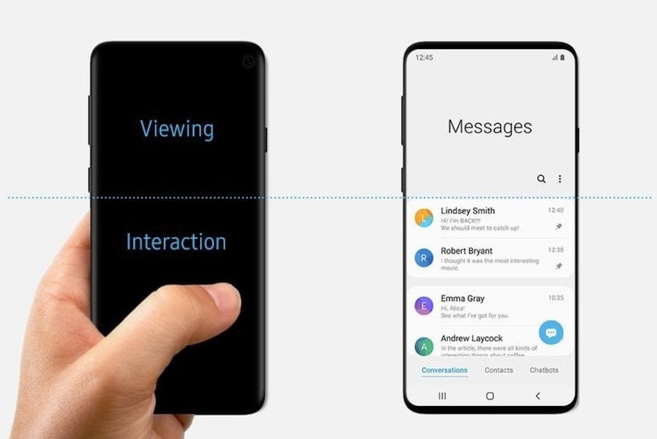 Old vs. New image side by side - Samsung seemingly confirms Galaxy S10 design in One UI blog post