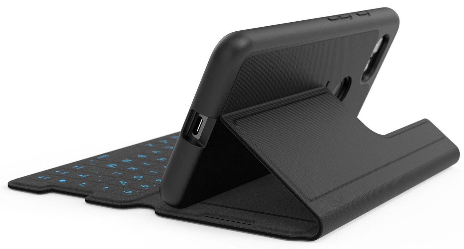 The Evo Type case from Tech21 is made for the Pixel 3 XL and includes a QWERTY keyboard and a stand - The Evo Type case for Pixel 3 XL features a wireless QWERTY keyboard and adjustable stand
