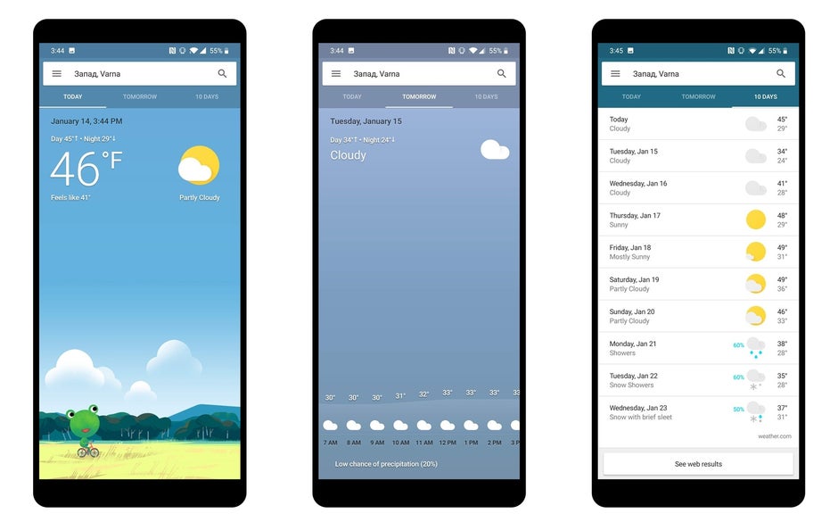 google news weather pop up android