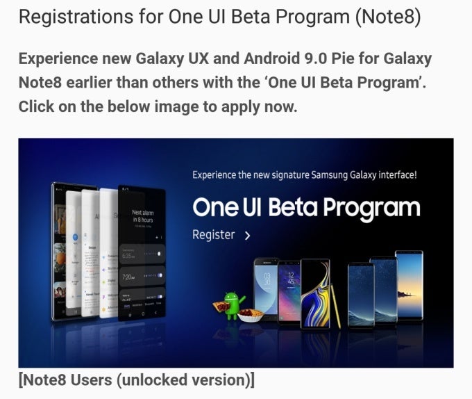Samsung Galaxy Note 8 kicks off Android Pie beta program of its own