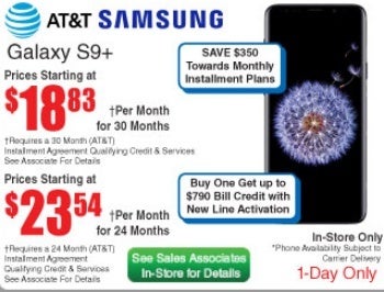 Save $350 on the Galaxy S9+ with AT&amp;T installments at Fry’s Electronics