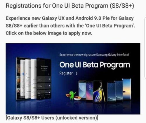 Galaxy S8 and S8+ move one step closer to official Pie updates with beta registrations