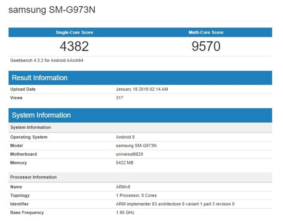 Regular Galaxy S10 gets benchmarked, not as powerful as the iPhone XS