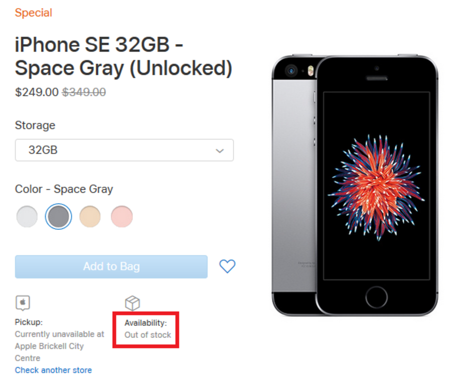 The Apple iPhone SE is already out of stock at Apple - Apple iPhone SE is already sold out