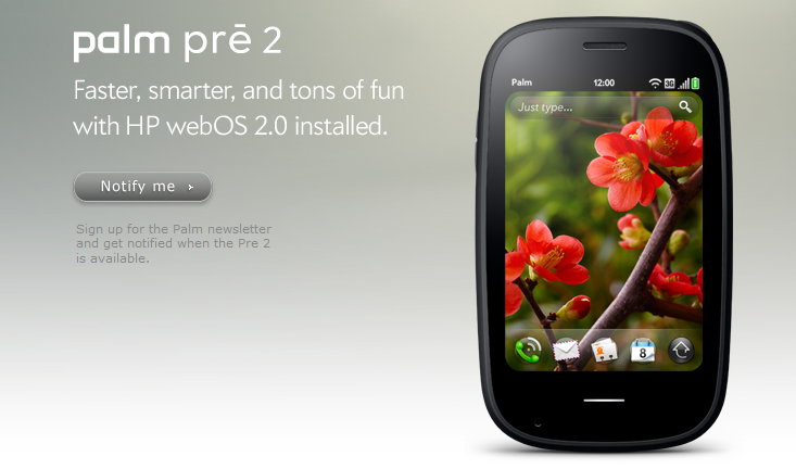 The Palm Pre 2 now has a 1GHz chip under the hood - Palm Pre 2, webOS 2.0 introduced by HP