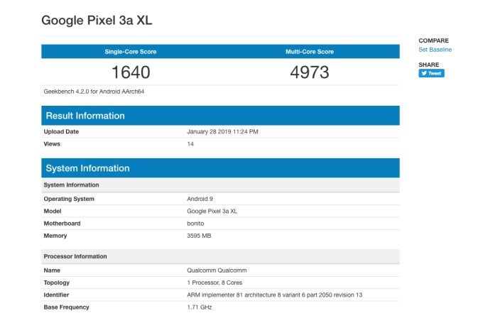 Newly revealed benchmark - Google Pixel 3 Lite XL could carry a different name, pack 4GB RAM after all