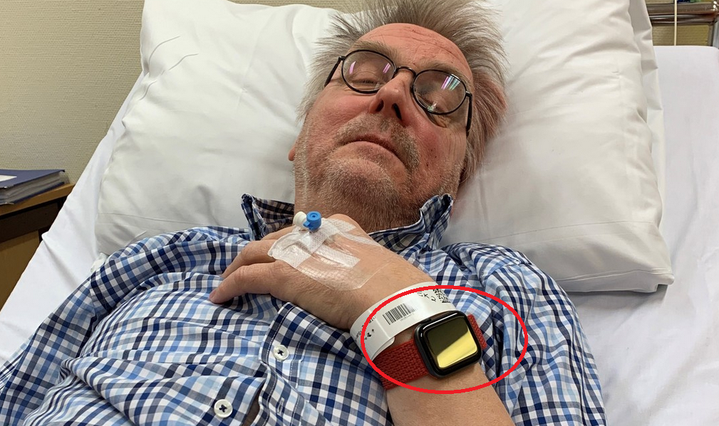 67 year old Toralv Østvang in the hospital after the fall detector on his Apple Watch possibly saved his life - The Apple Watch might have saved another life, this time with the fall detector