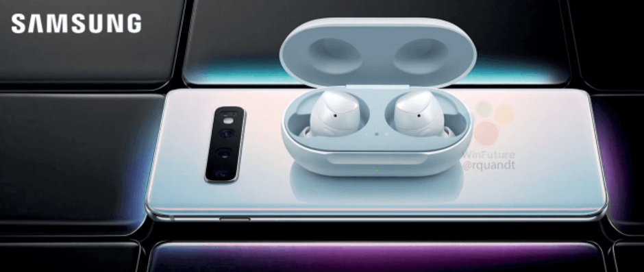Samsung Galaxy Buds can be charged using the reverse wireless charging feature found on the Galaxy S10 range - Press image shows reverse wireless charging feature on the Samsung Galaxy S10+